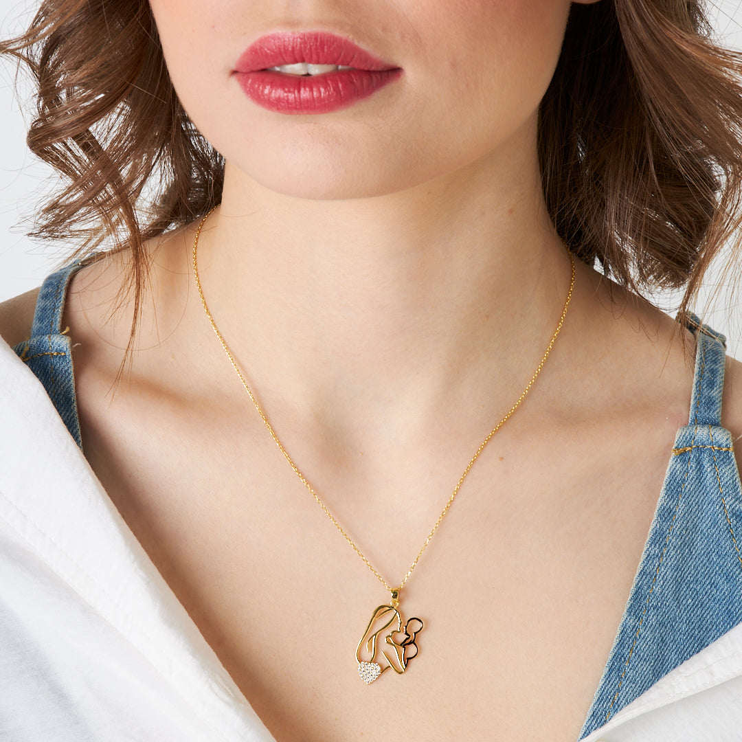 Mother and Baby Necklace - 925 Silver