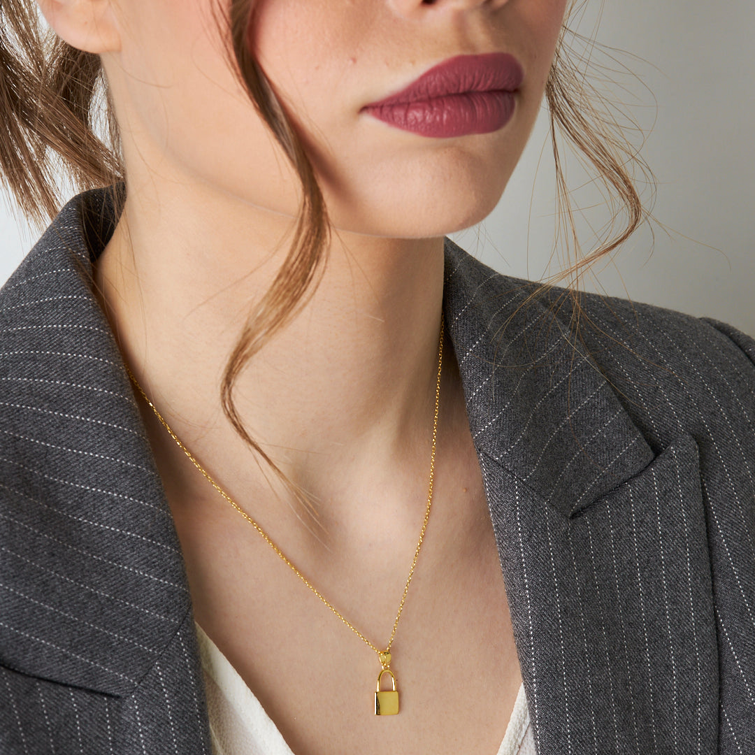 Small Lock Necklace - 925 SILVER