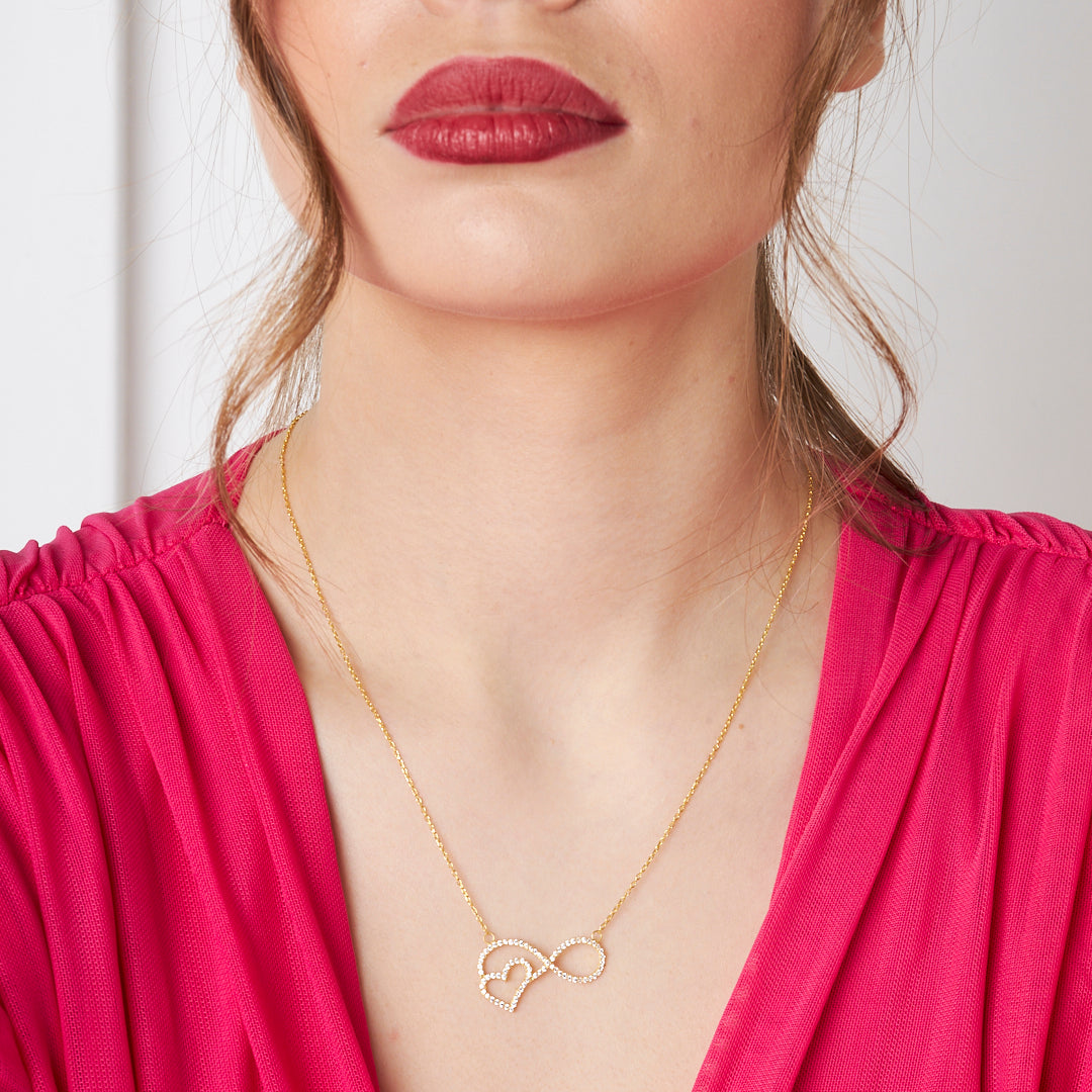 Infinity Heart Necklace - 925 Silver