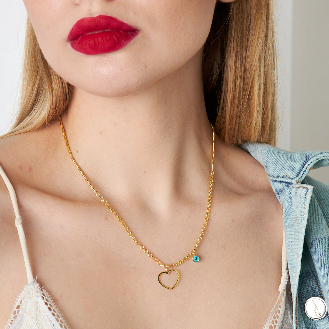 Thin Heart Necklace - 925 SILVER