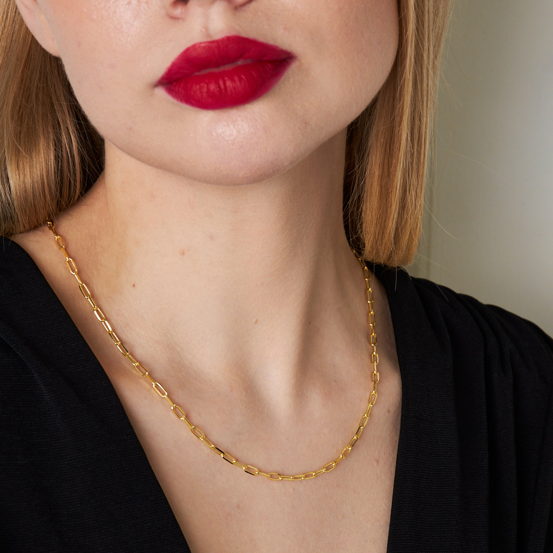 Paperclip Chain Necklace - 925 SILVER
