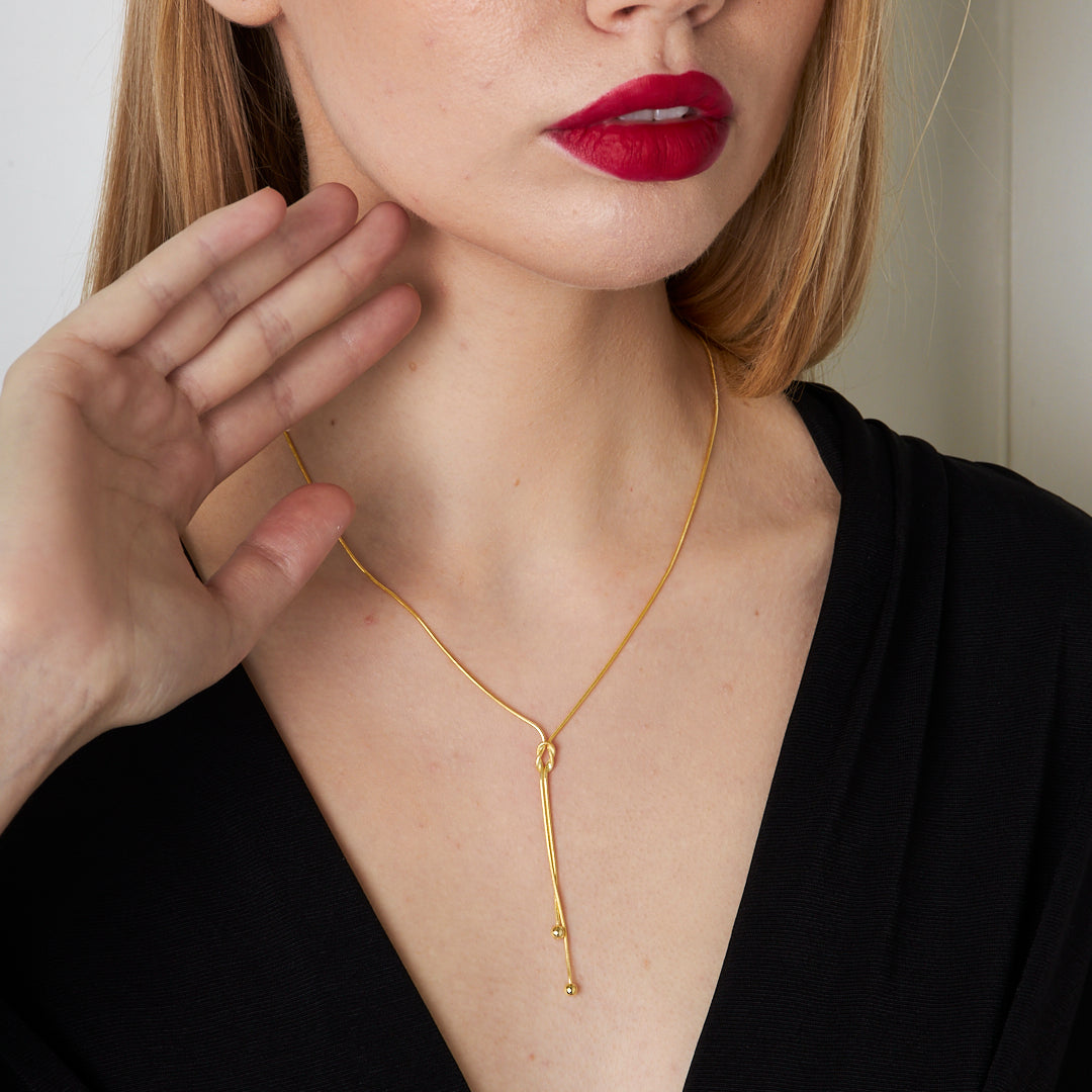 KNOTEN KUGEL HALSKETTE | 925 SILBER