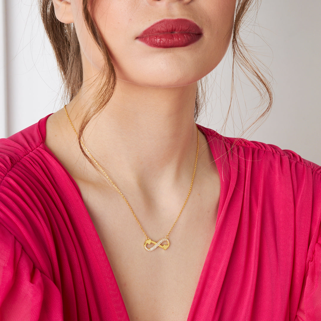 Infinity Heart Necklace - 925 Silver