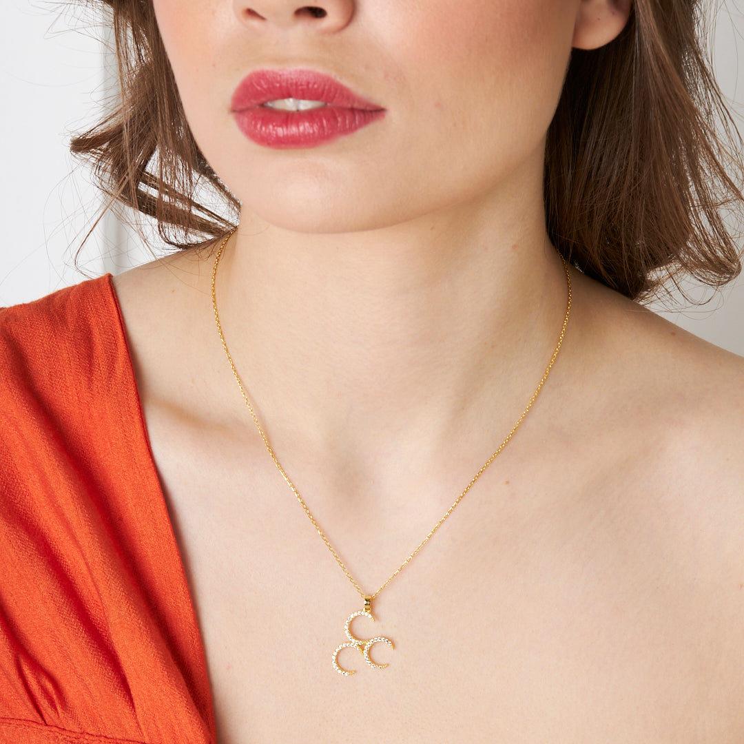 Sequential Moon Necklace - 925 SILVER