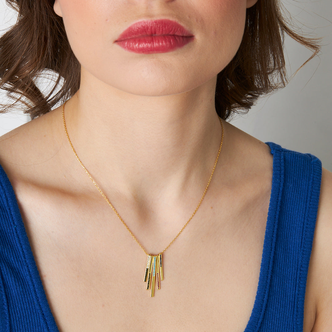 Colorful Stick Necklace - 925 SILVER