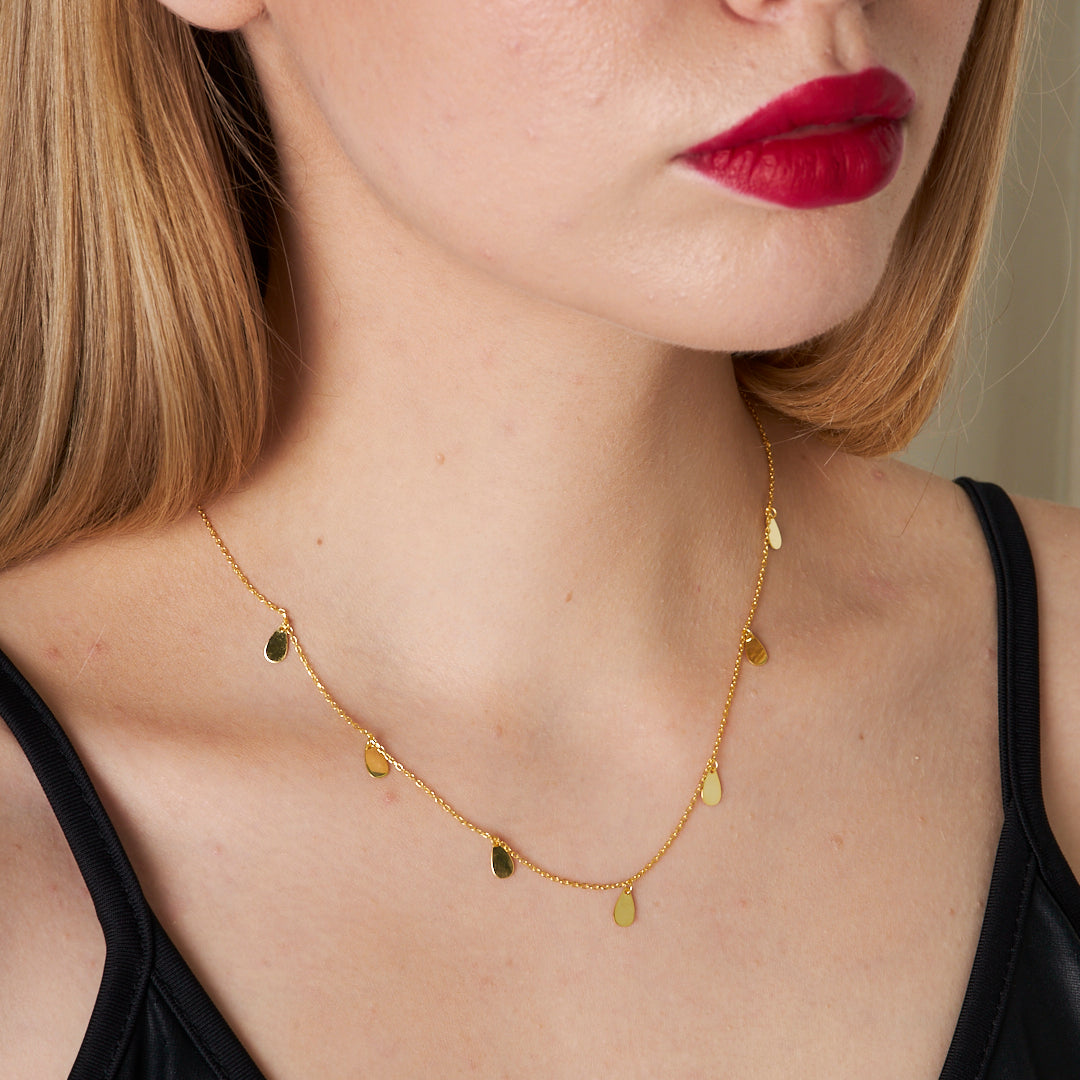 Plate Drop Necklace - 925 SILVER