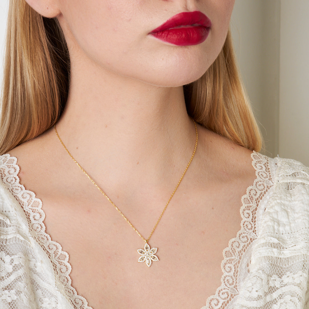 Narcissus Flower Necklace - 925 Silver