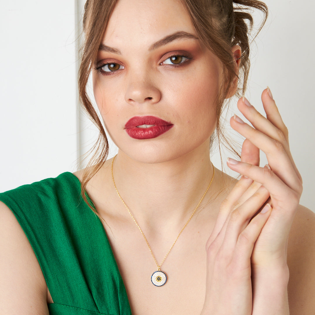 Large Evil Eye Necklace - 925 Silver
