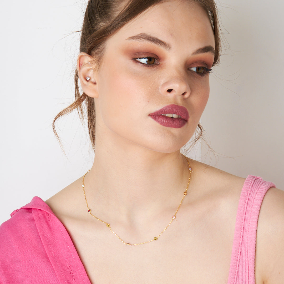 BUNTE STEINKETTE | 925 SILBER