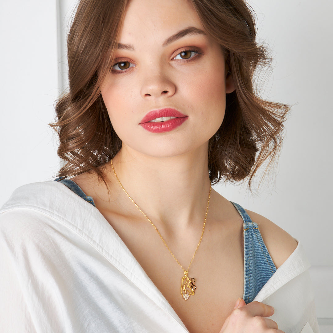 Mother and Baby Necklace - 925 Silver