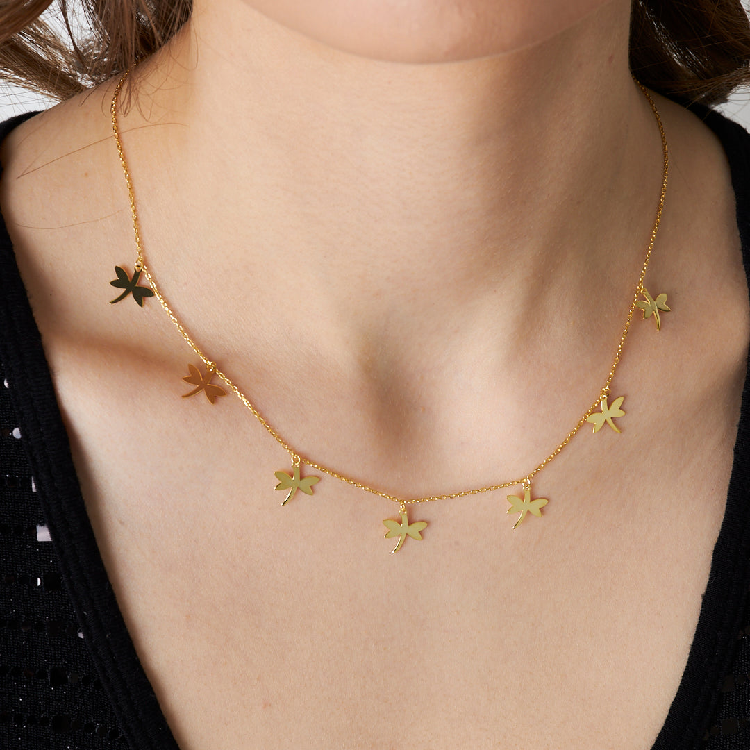 Sequential Dragonfly Necklace - 925 SILVER