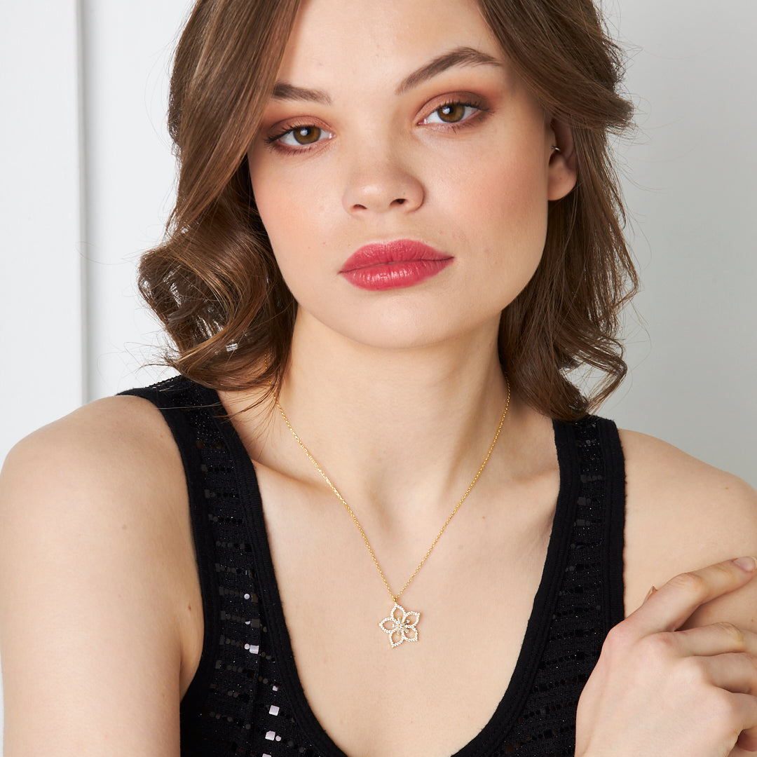 Magnolia Flower Necklace - 925 Silver