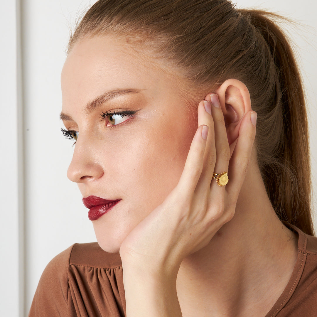 TROPFEN TUGRA RING | 925 SILBER