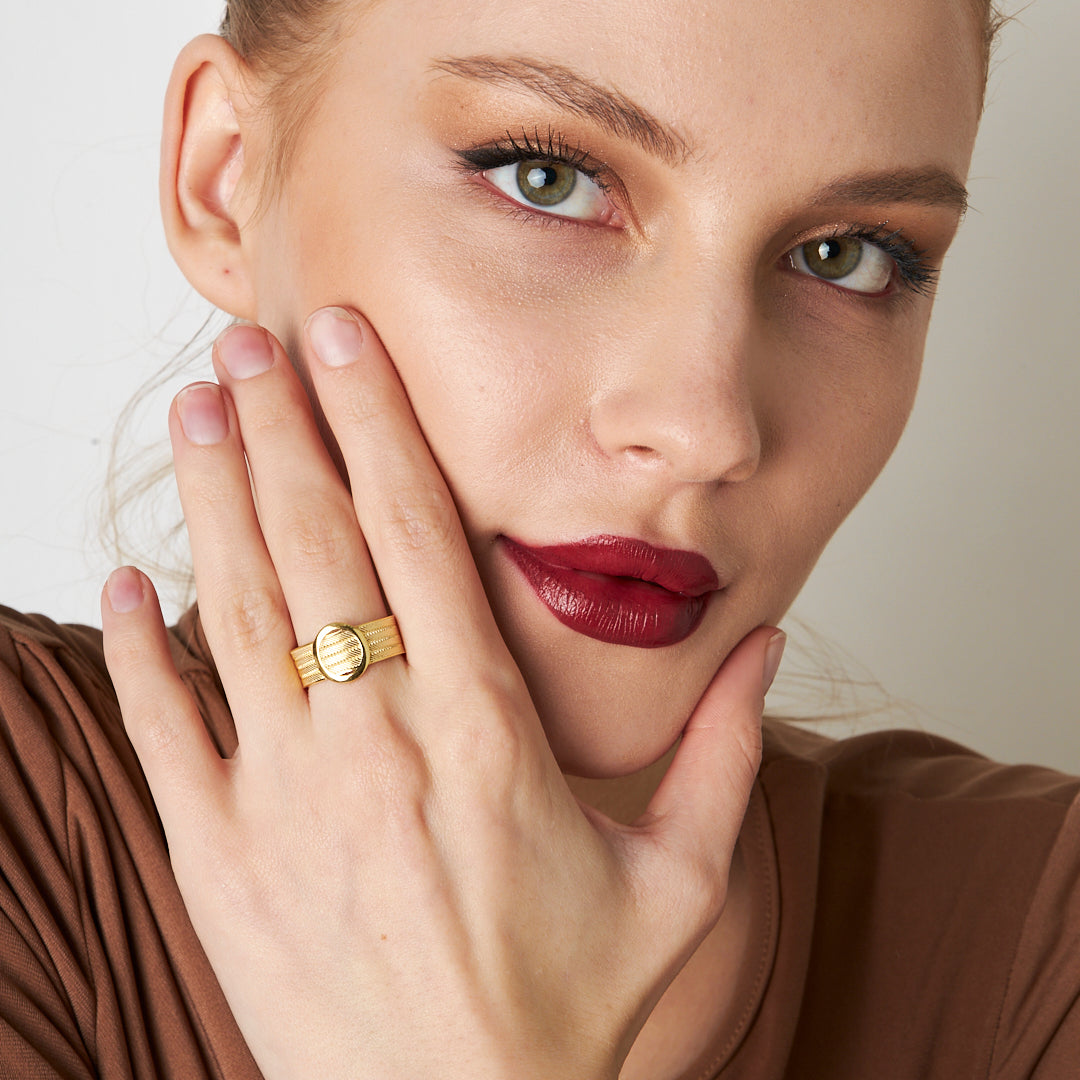 Four Row Classic Round Wicker Ring - 925 SILVER