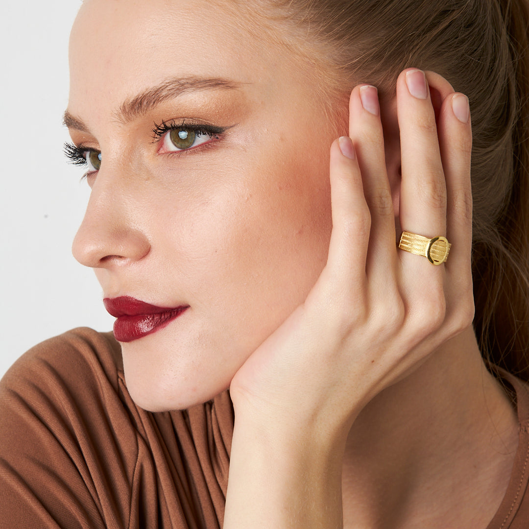 Four Row Classic Round Wicker Ring - 925 SILVER