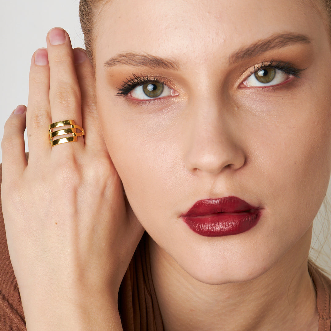 GERIPPE DESIGN RING | 925 SILBER