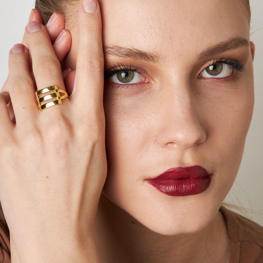 GERIPPE DESIGN RING | 925 SILBER