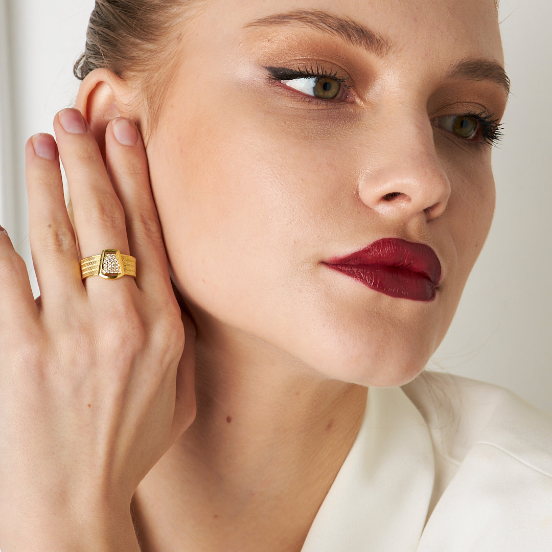 Four Row Wicker Ring - 925 SILVER