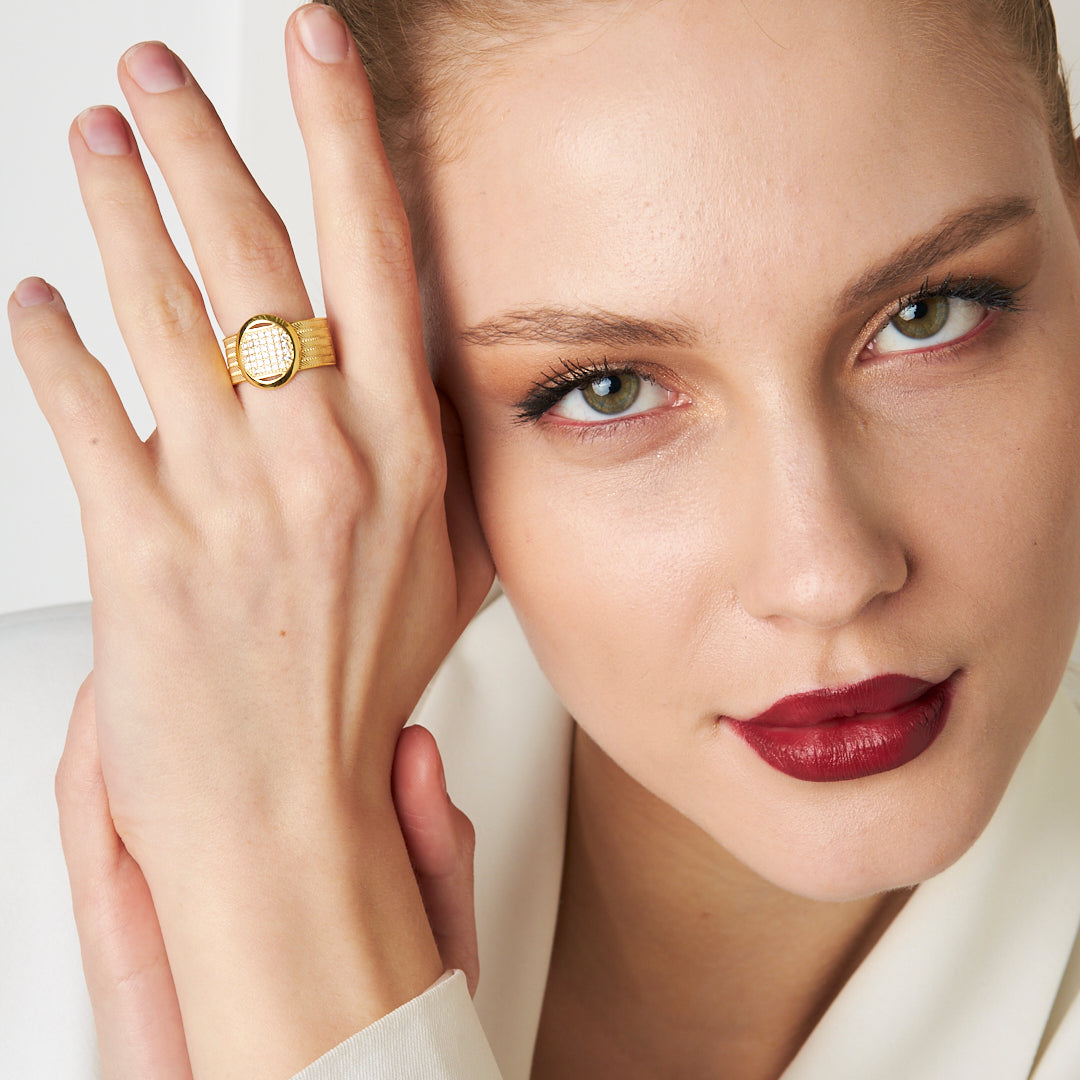 HASIR RING MODEL 3 MIT STEIN | 925 SILBER