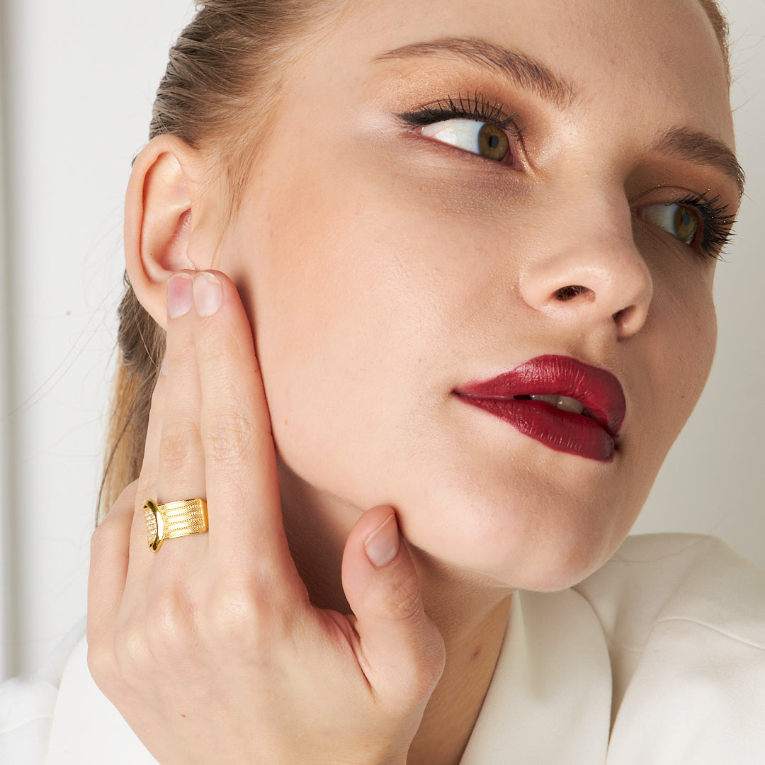 HASIR RING MODEL 3 MIT STEIN | 925 SILBER