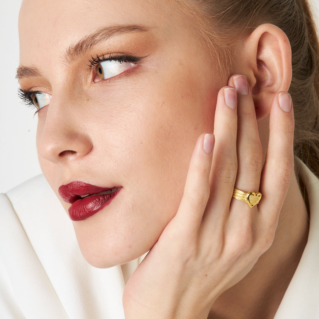 Heart Wicker Ring - 925 SILVER