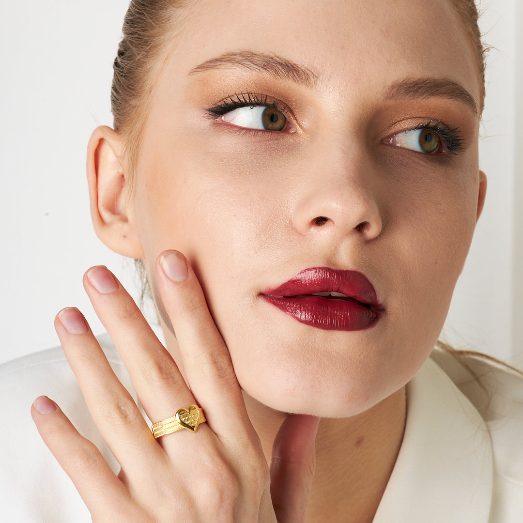 Heart Wicker Ring - 925 SILVER