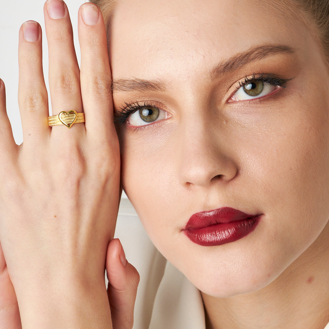 Heart Wicker Ring - 925 SILVER