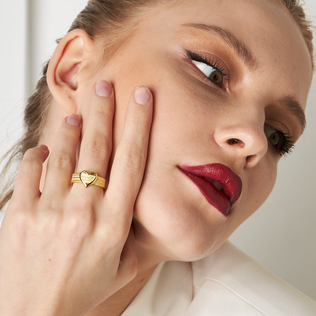 Heart Wicker Ring - 925 SILVER