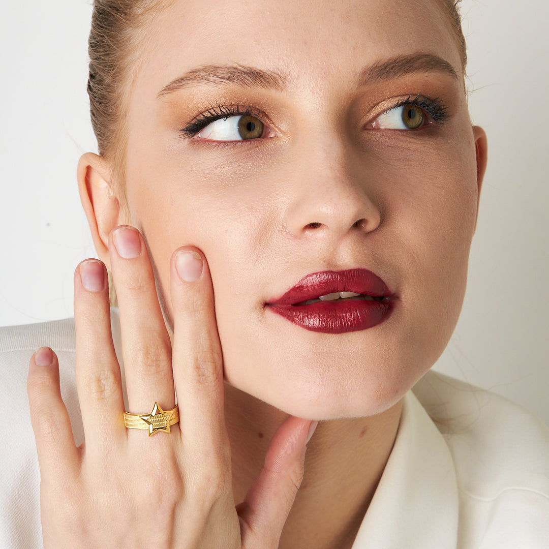 Star Model Wicker Ring - 925 SILVER