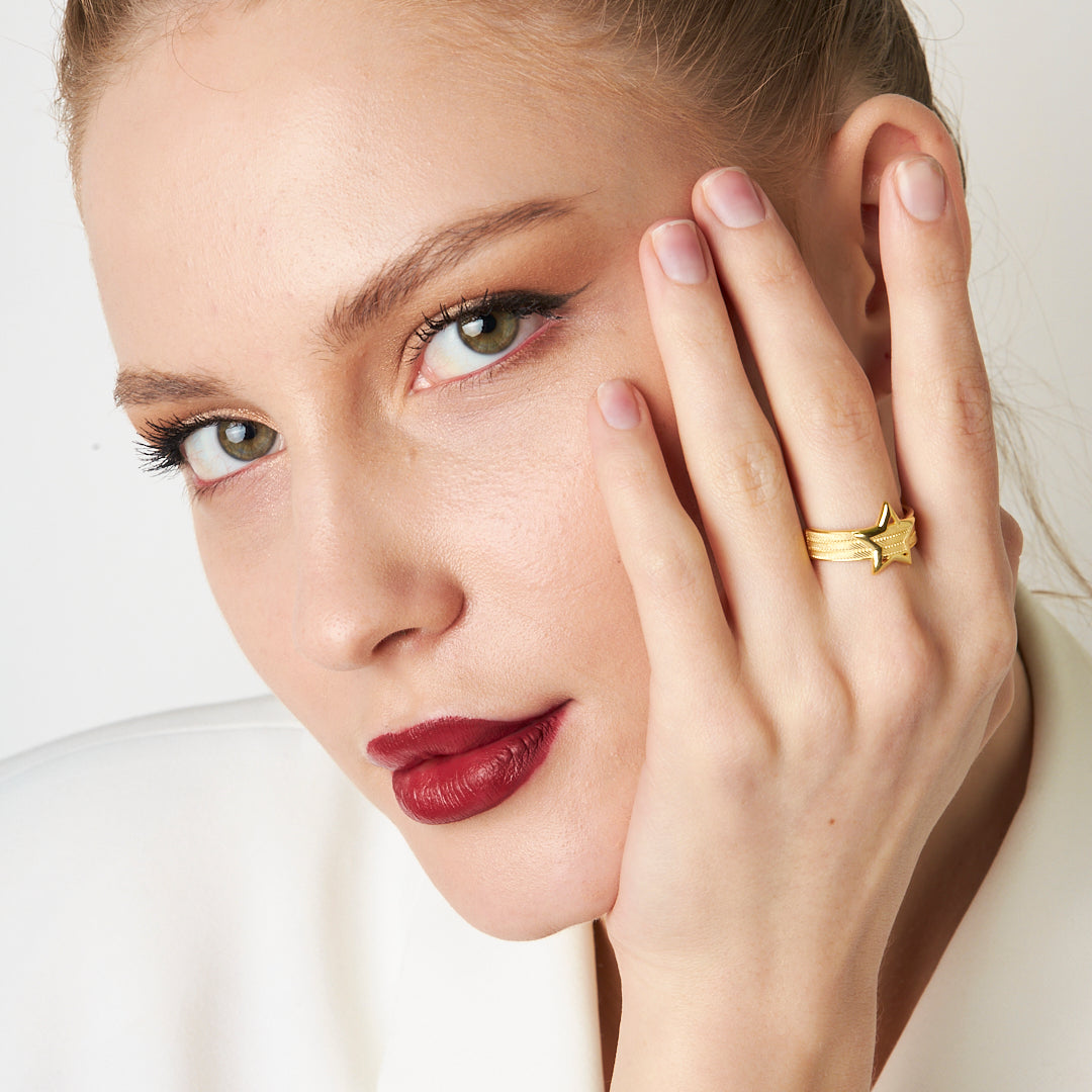 Star Model Wicker Ring - 925 SILVER