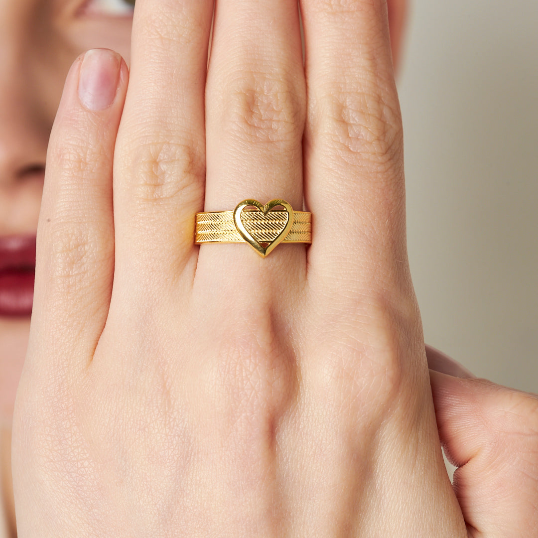 Heart Wicker Ring - 925 SILVER