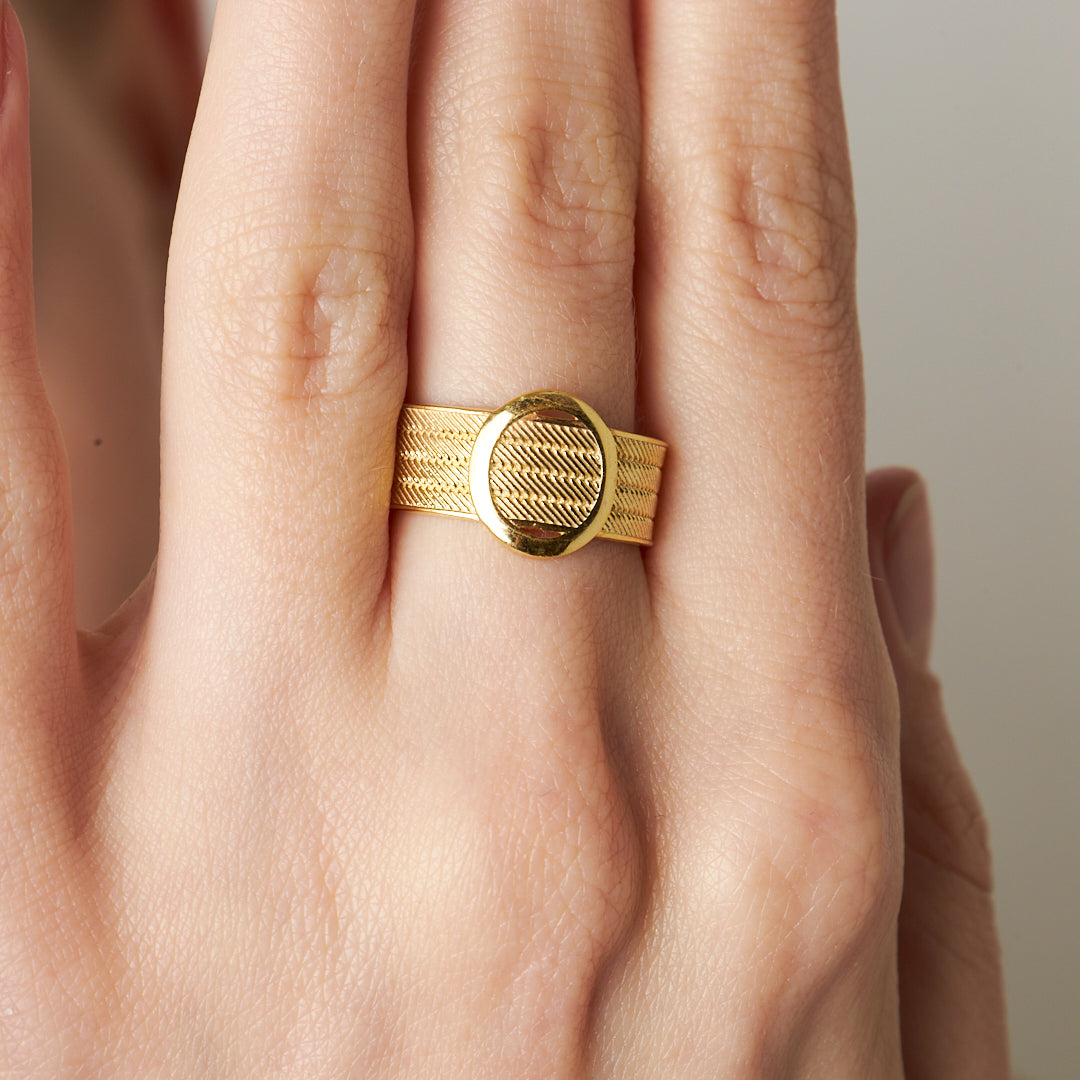 Four Row Classic Round Wicker Ring - 925 SILVER