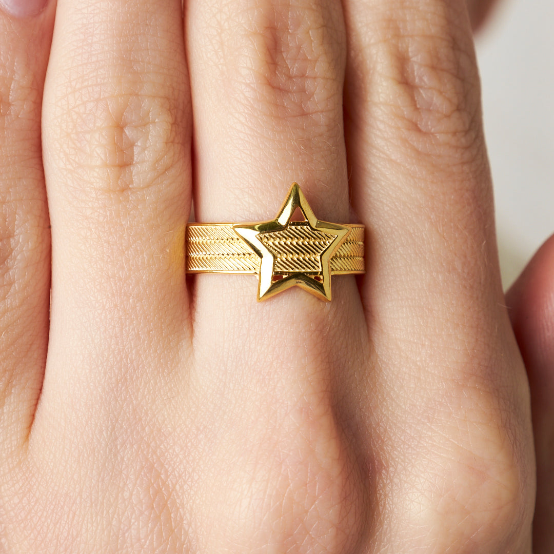 Star Model Wicker Ring - 925 SILVER