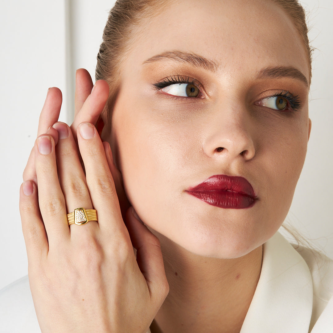 Four Row Wicker Ring - 925 SILVER