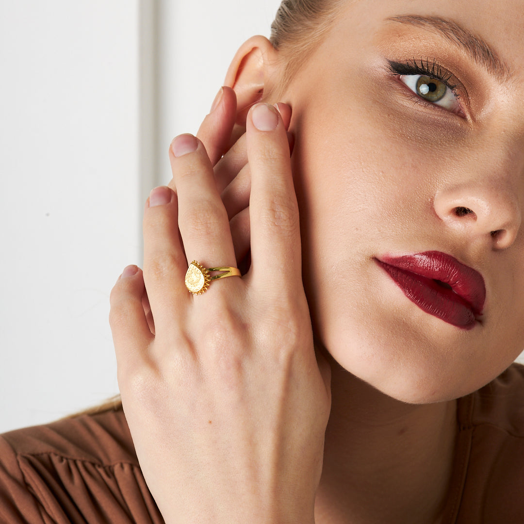 TROPFEN TUGRA RING | 925 SILBER