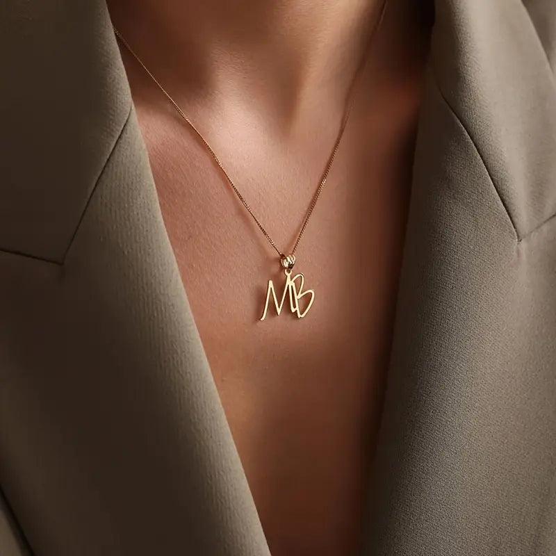 DOPPEL INITIALEN GOURMET KETTE | 925 SILBER