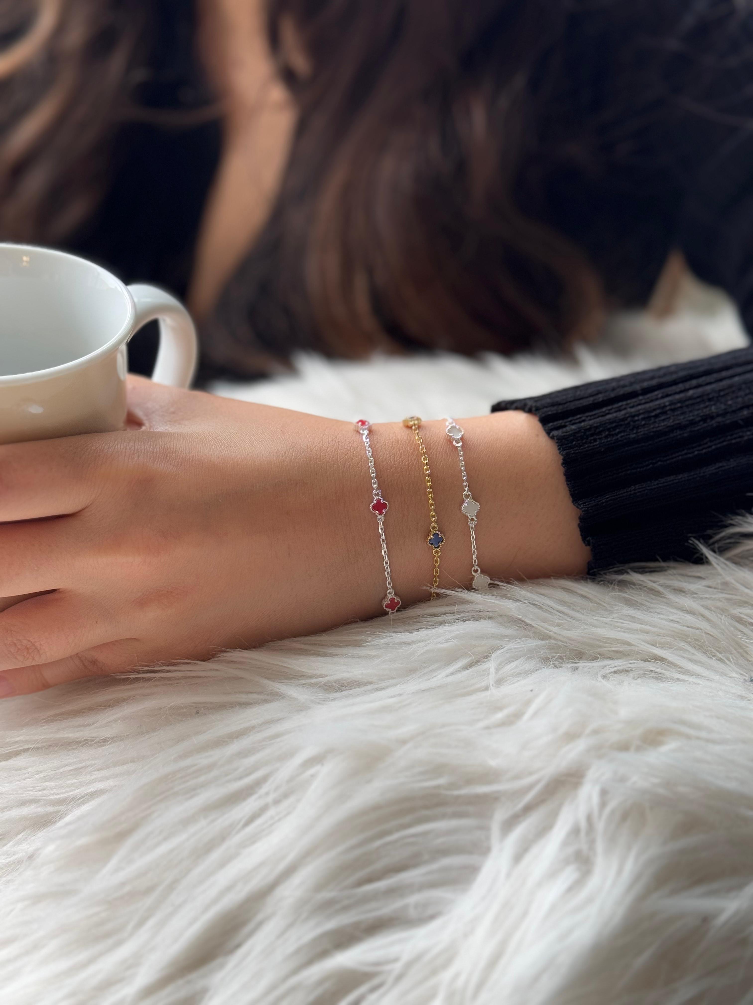 Modern Minimal Clover Bracelet 925 SILVER