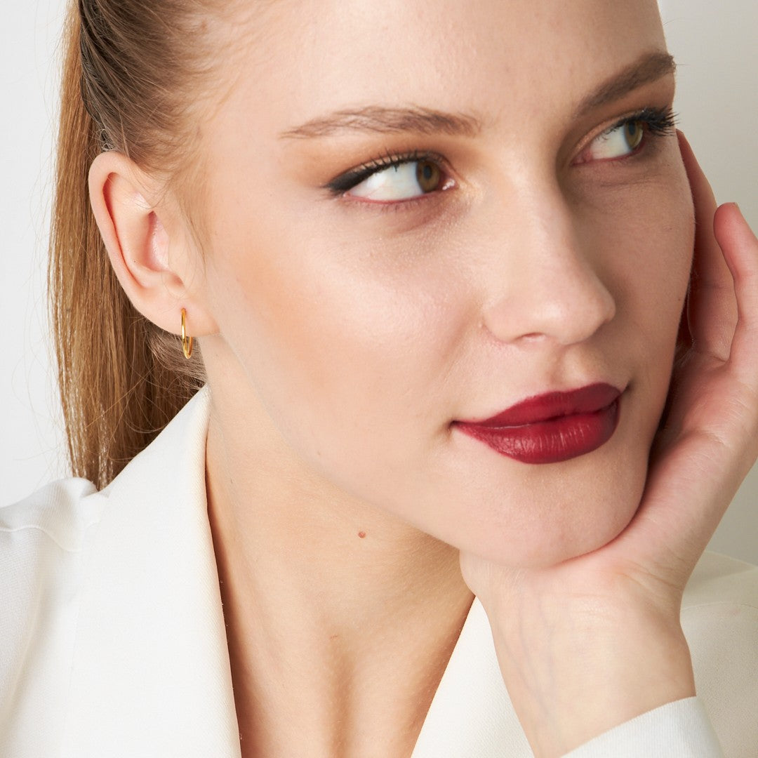 Thin Hoop Earrings - 925 SILVER