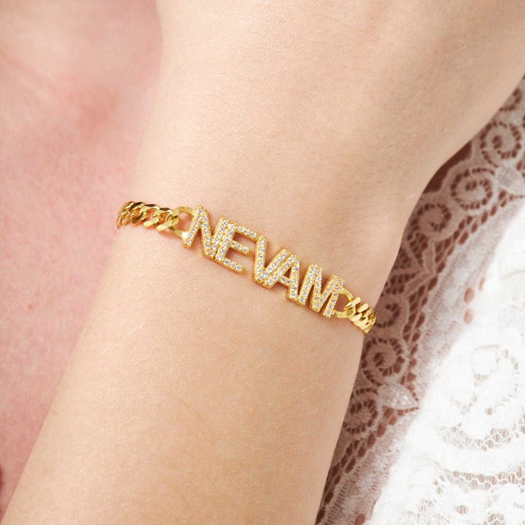 Cuban Chain Letter Bracelet - 925 SILVER