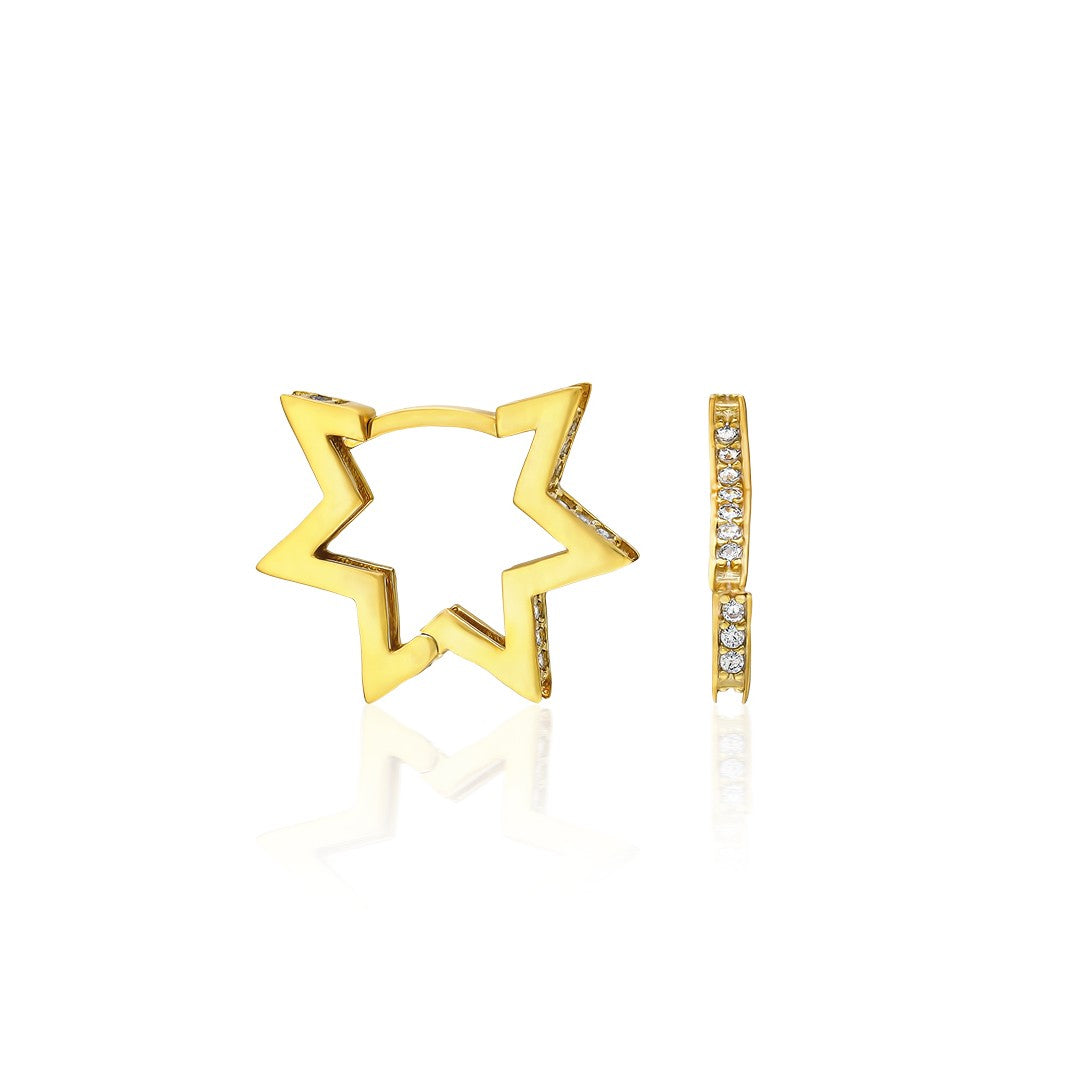 Stone Star Earrings - 925 SILVER