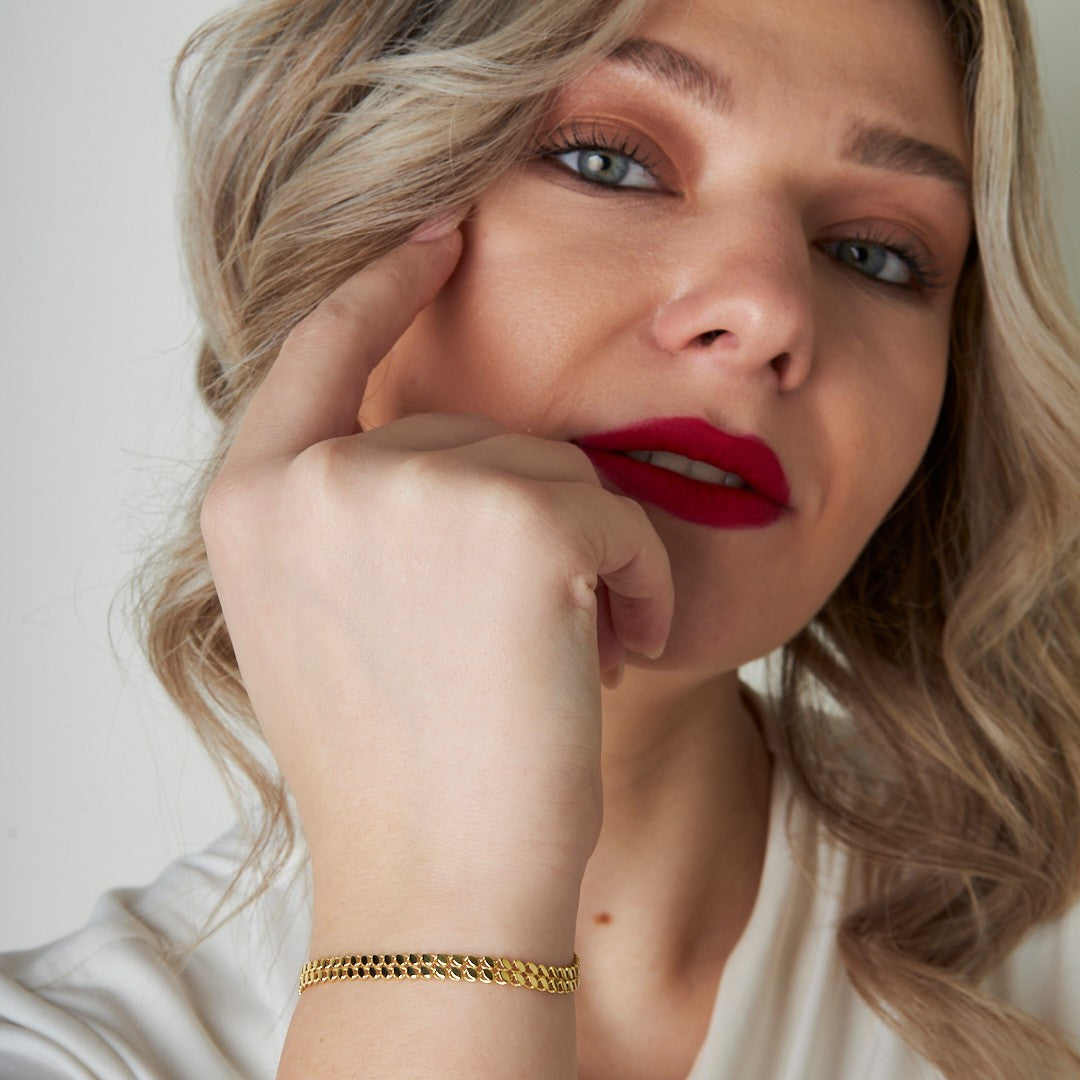 Double Row Sequin Bracelet - 925 SILVER