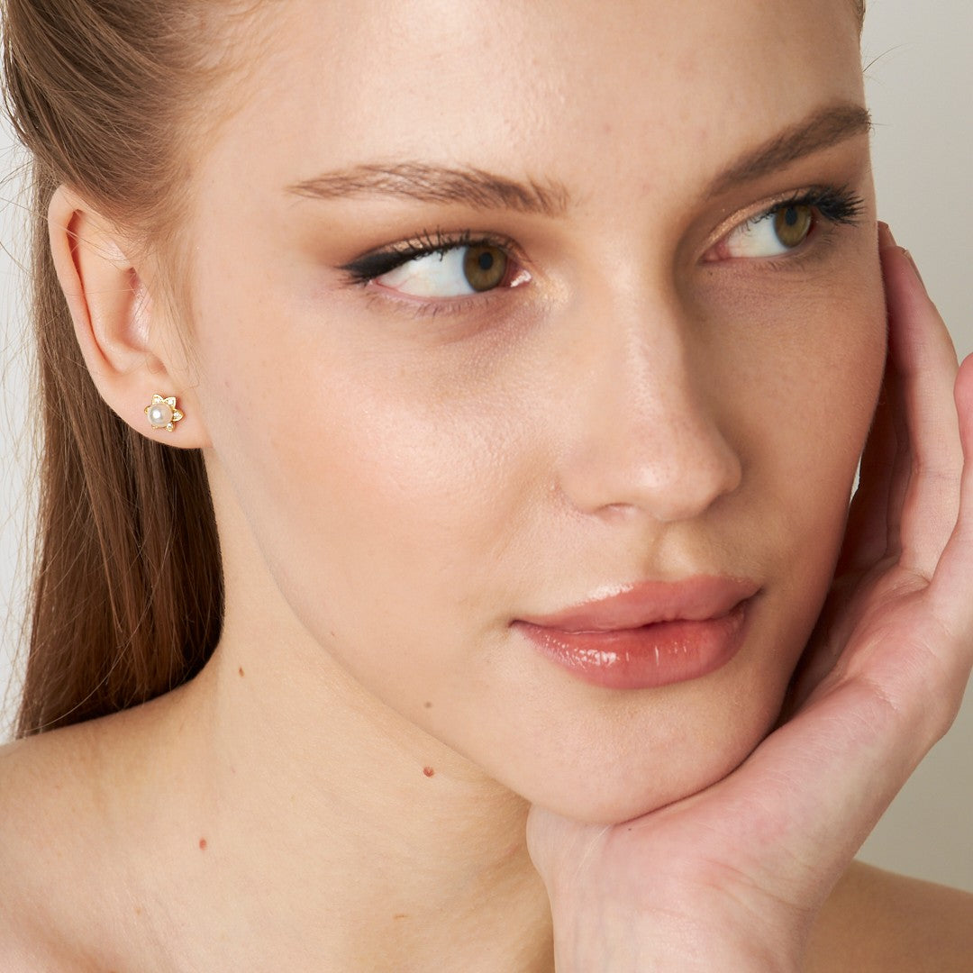 Pearl Flower Earrings - 925 Silver