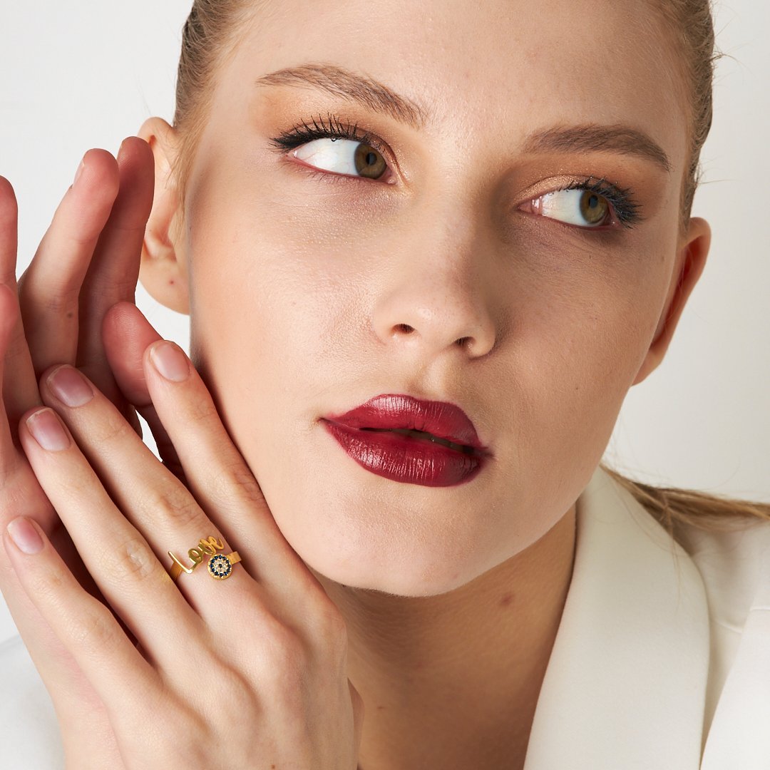 LOVE RING MIT NAZAR | 925 SILBER