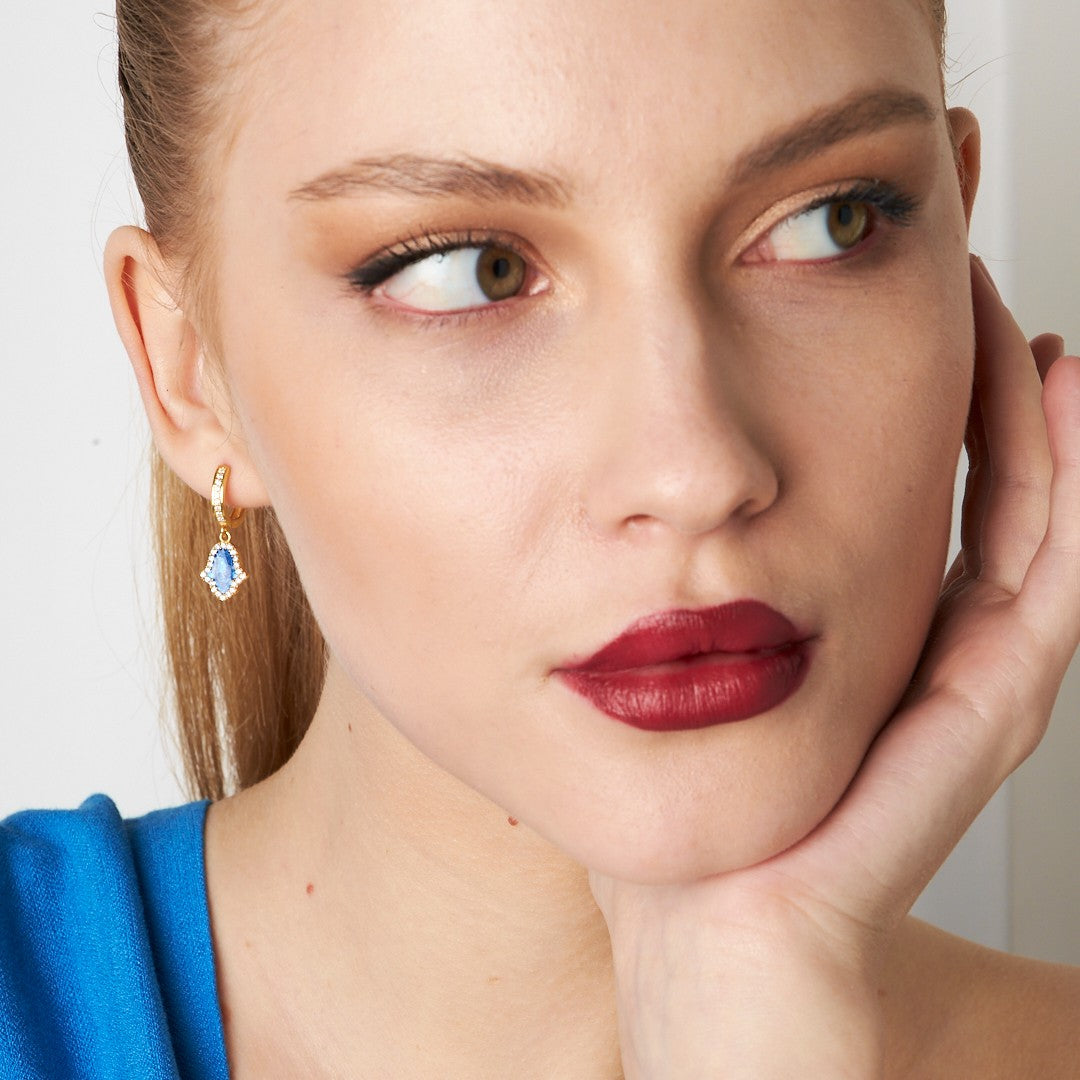 Fatma's Zircon Stone Hand Earring - 925 SILVER