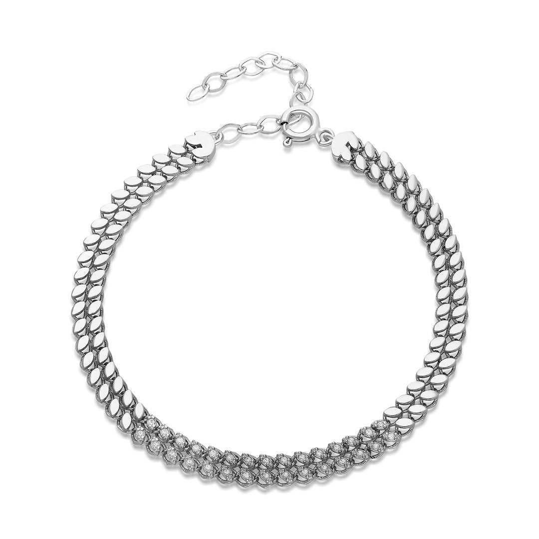 Modern Stone Sequin Bracelet - 925 SILVER