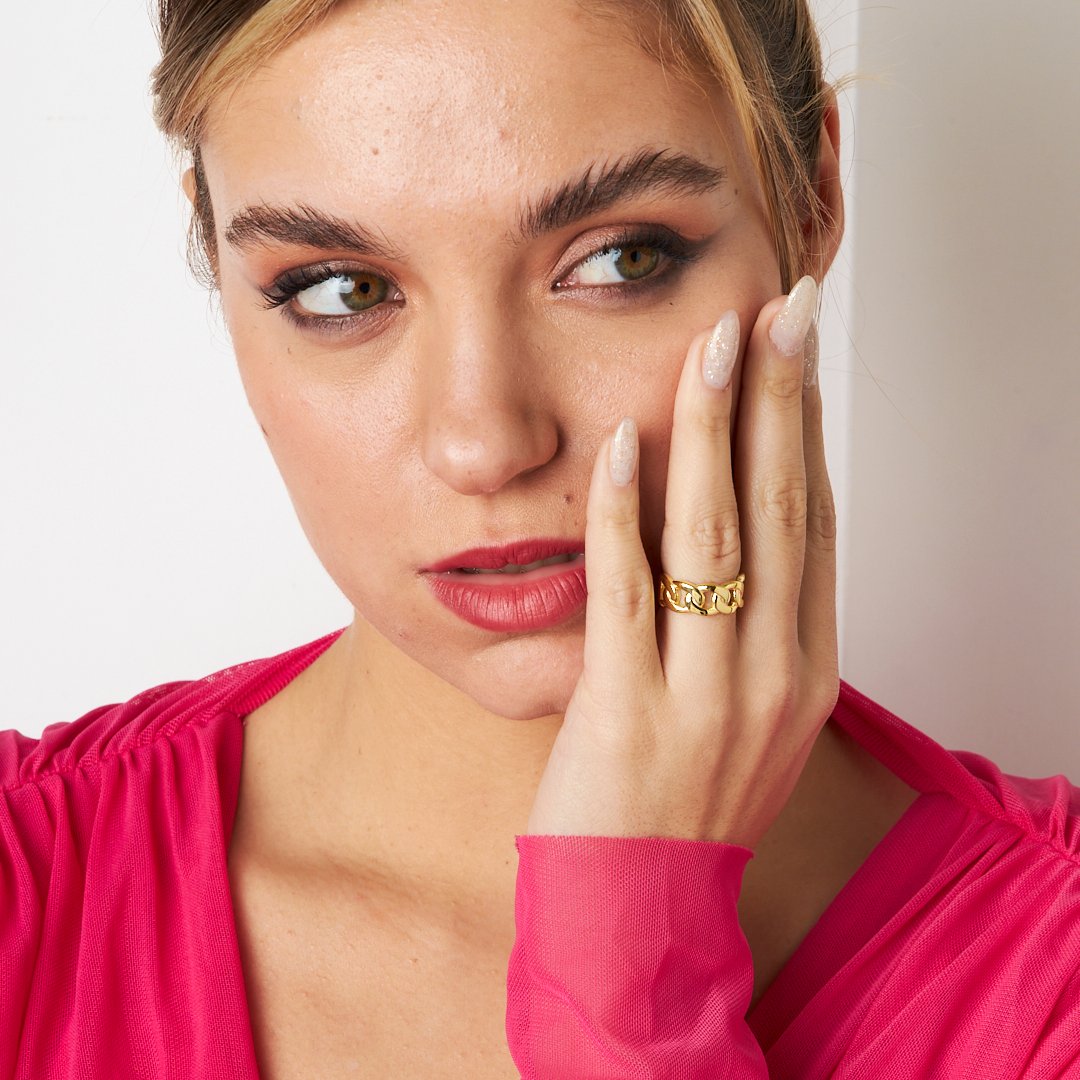 Large Chain Model Ring - 925 SILVER