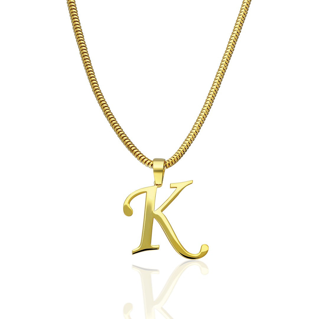 BUCHSTABE MIT SNAKE HALSKETTE | 925 SILBER