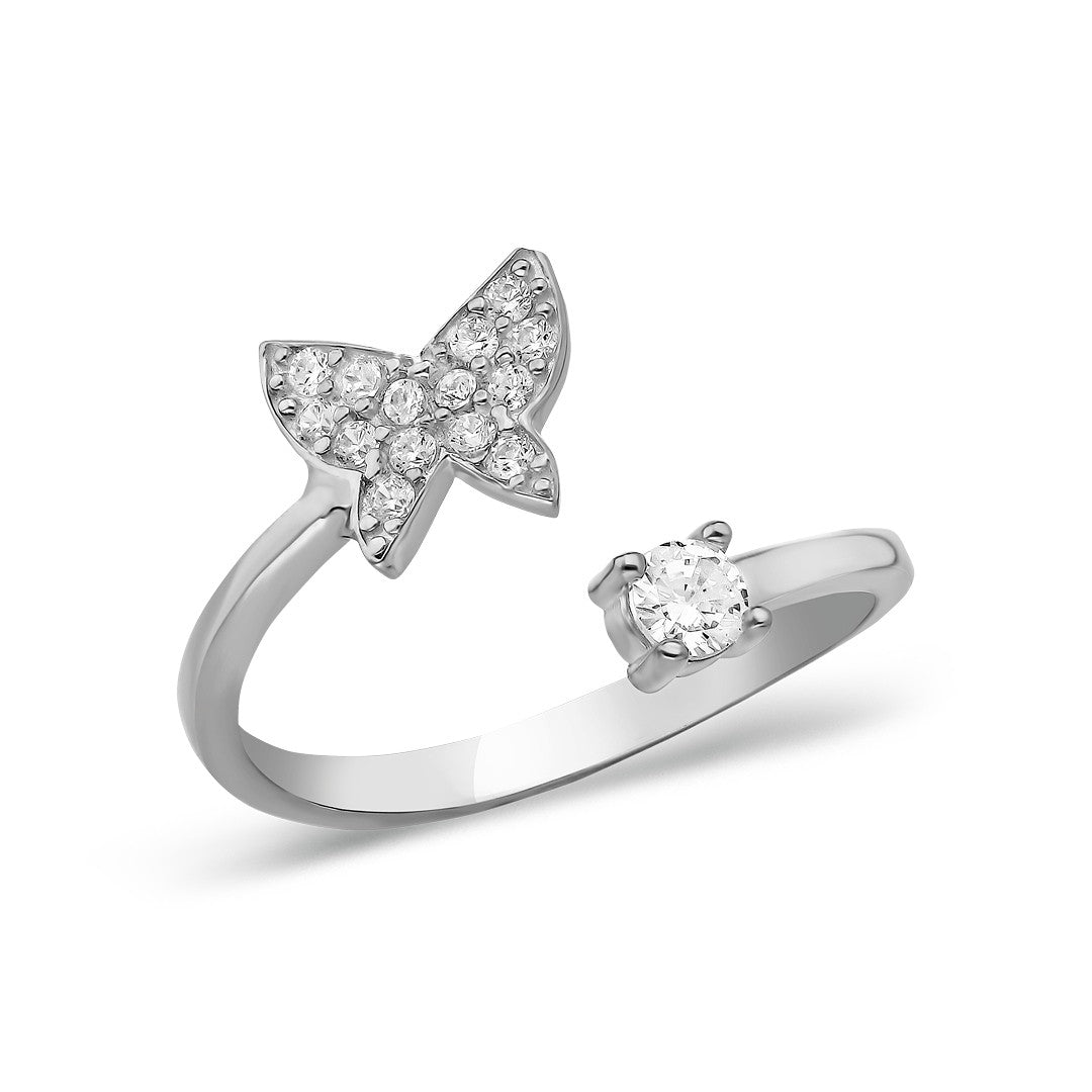 Butterfly Solitaire Ring - 925 SILVER
