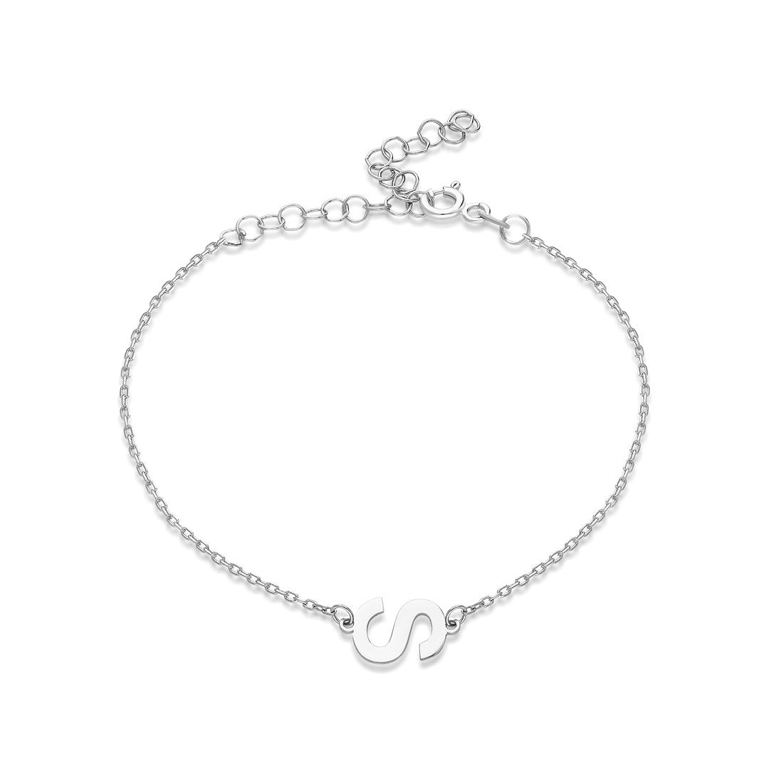 Name Bracelet - Simple Letter Bracelet - 925 Silver