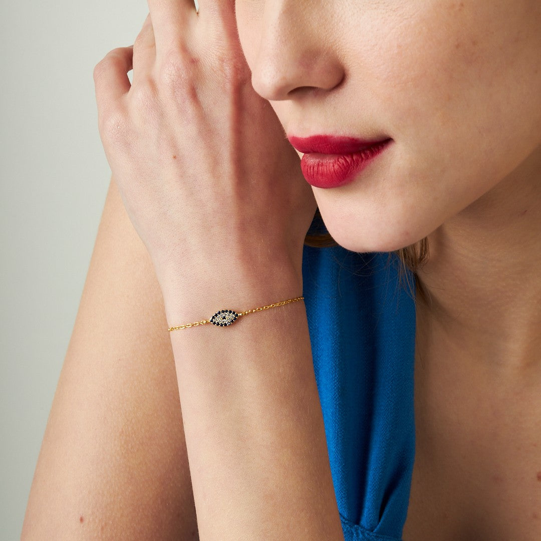 Zircon Stone Eye Bracelet - 925 SILVER